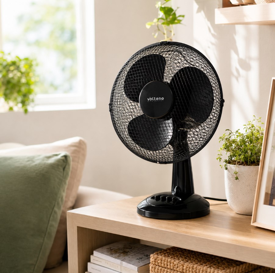 Wentylator biurkowy Volteno VO0025 czarny 30 cm 30 W